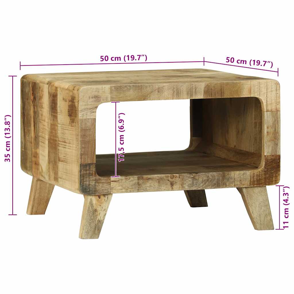 Table basse Marron 50 x 50 x 35 cm Bois de manguier brut massif - XIOS
