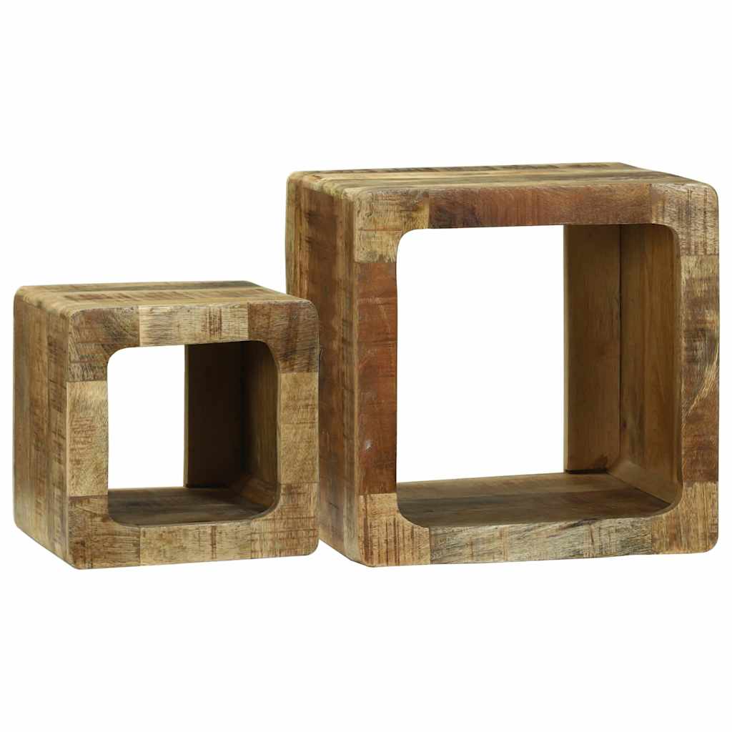 Unites TV 2 pcs Marron 36 x 30 x 36 cm Bois de mangue massif - XIOS