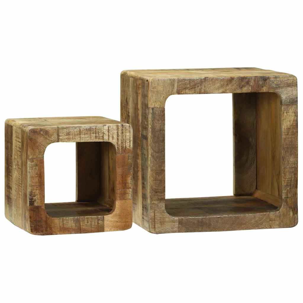 Meuble TV 2 pcs Marron Bois de manguier brut massif - XIOS
