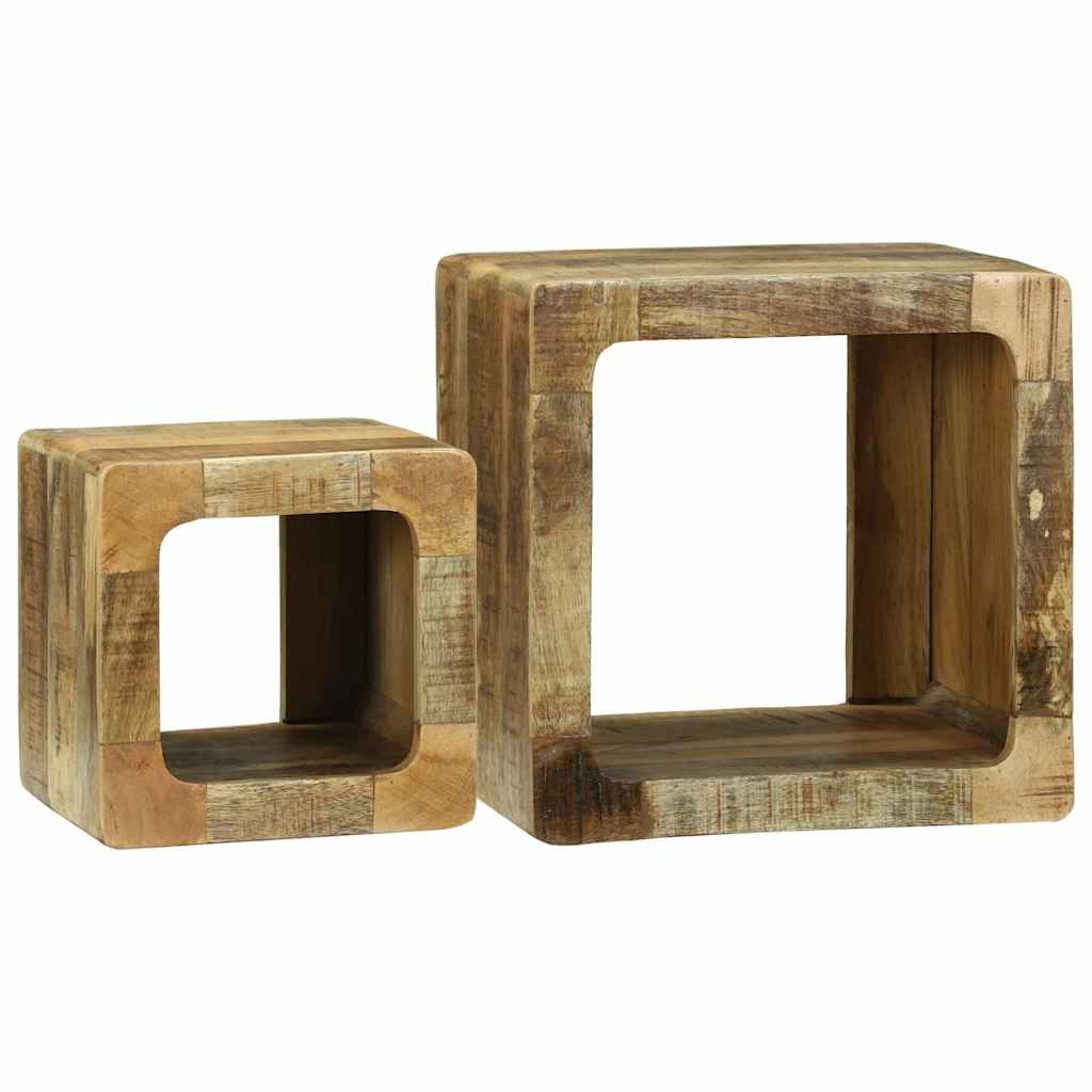 Unites TV 2 pcs Marron 36 x 30 x 36 cm Bois de mangue massif - XIOS