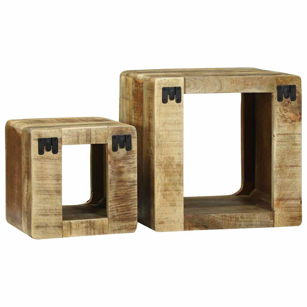 Unites TV 2 pcs Marron 36 x 30 x 36 cm Bois de mangue massif - XIOS
