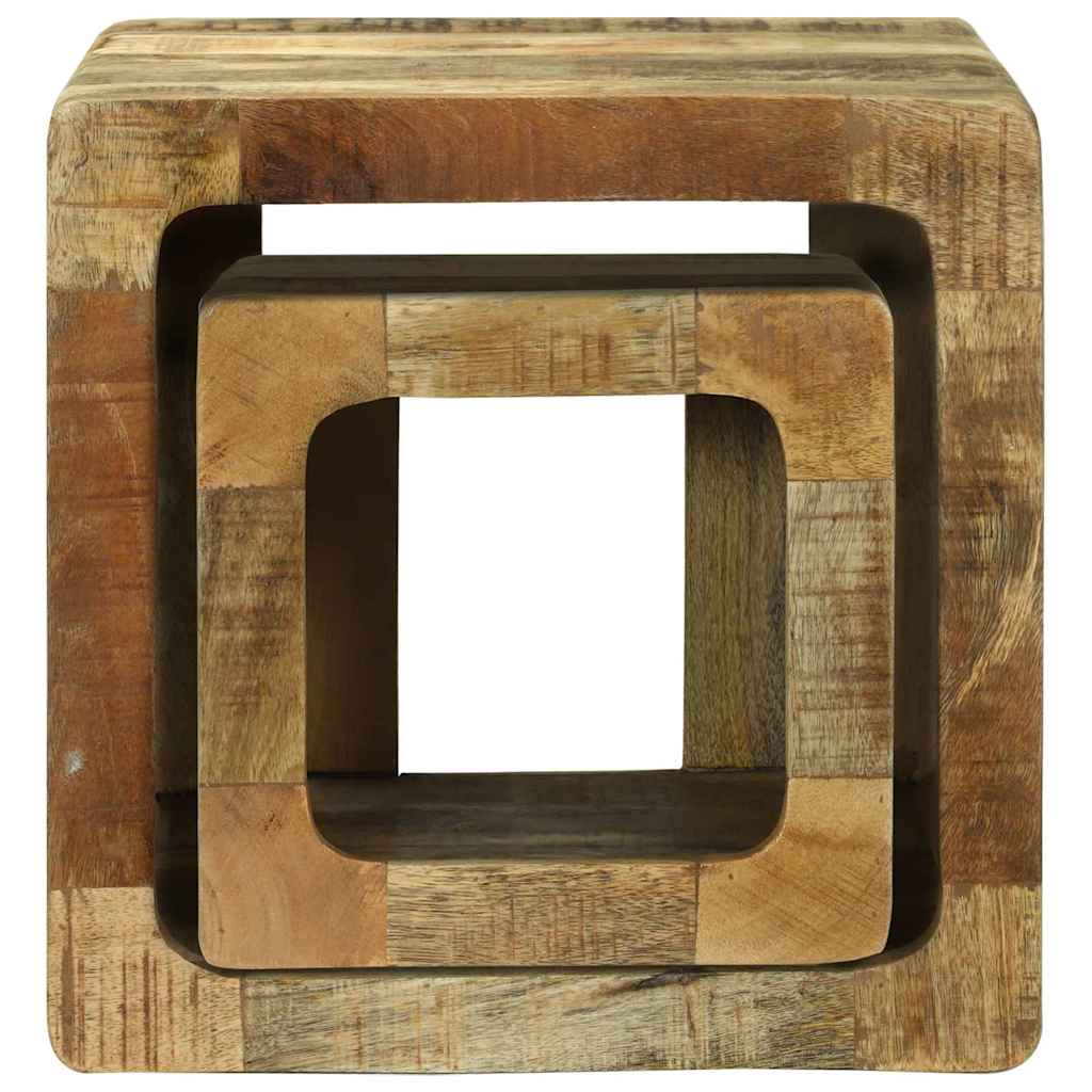 Unites TV 2 pcs Marron 36 x 30 x 36 cm Bois de mangue massif - XIOS