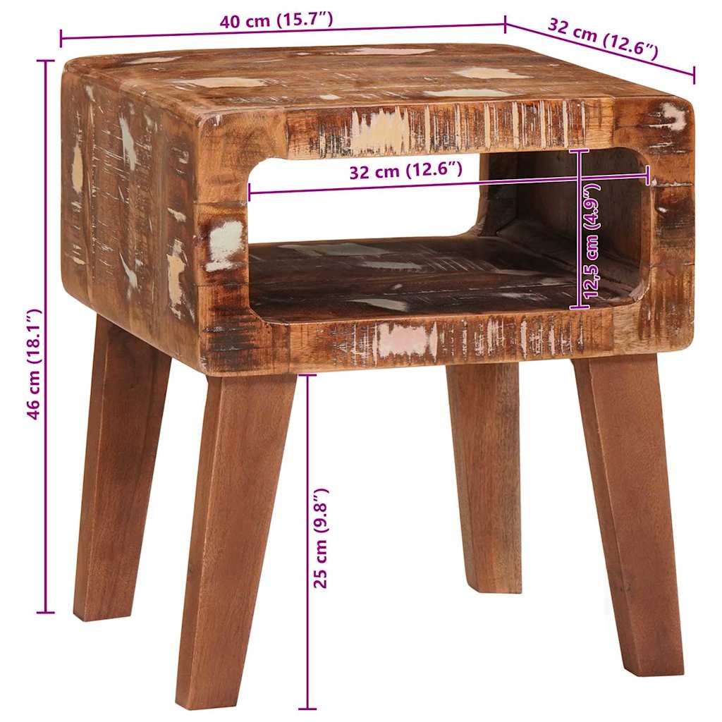 Table d'appoint Marron 40 x 32 x 46 cm Bois Recyclé Solide - XIOS