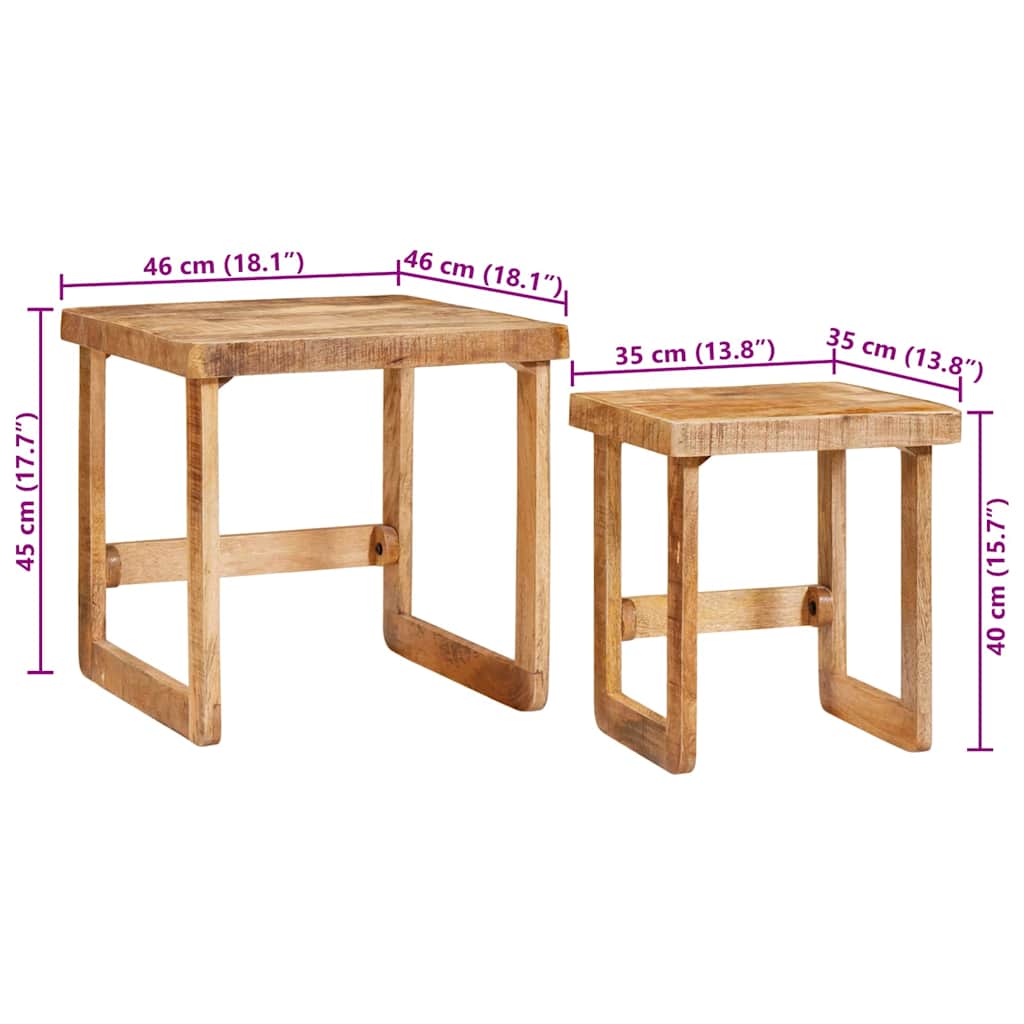 Tables d'appoint Marron bois de manguier massif - XIOS