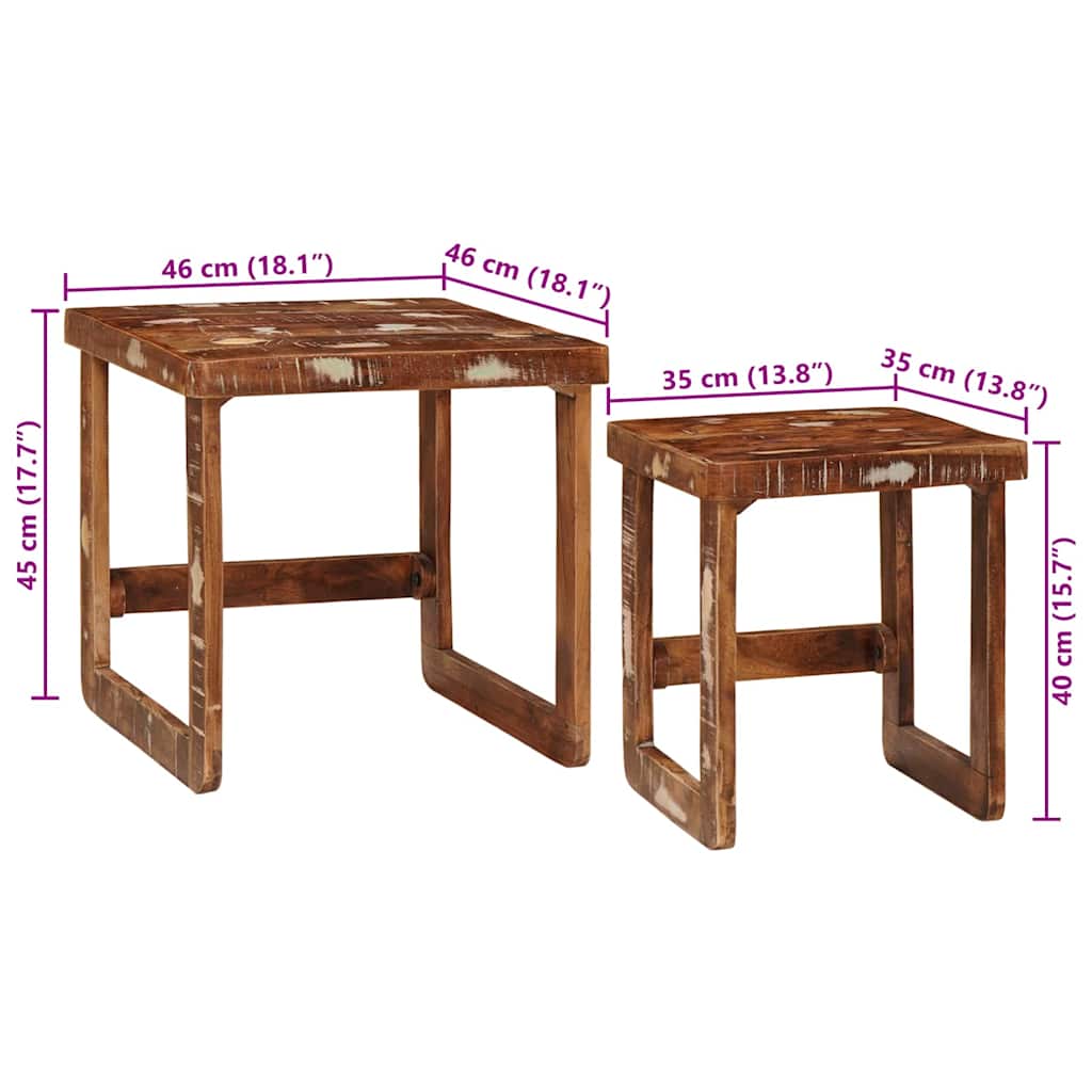 Tables d'appoint Multicolore bois de récupération massif - XIOS