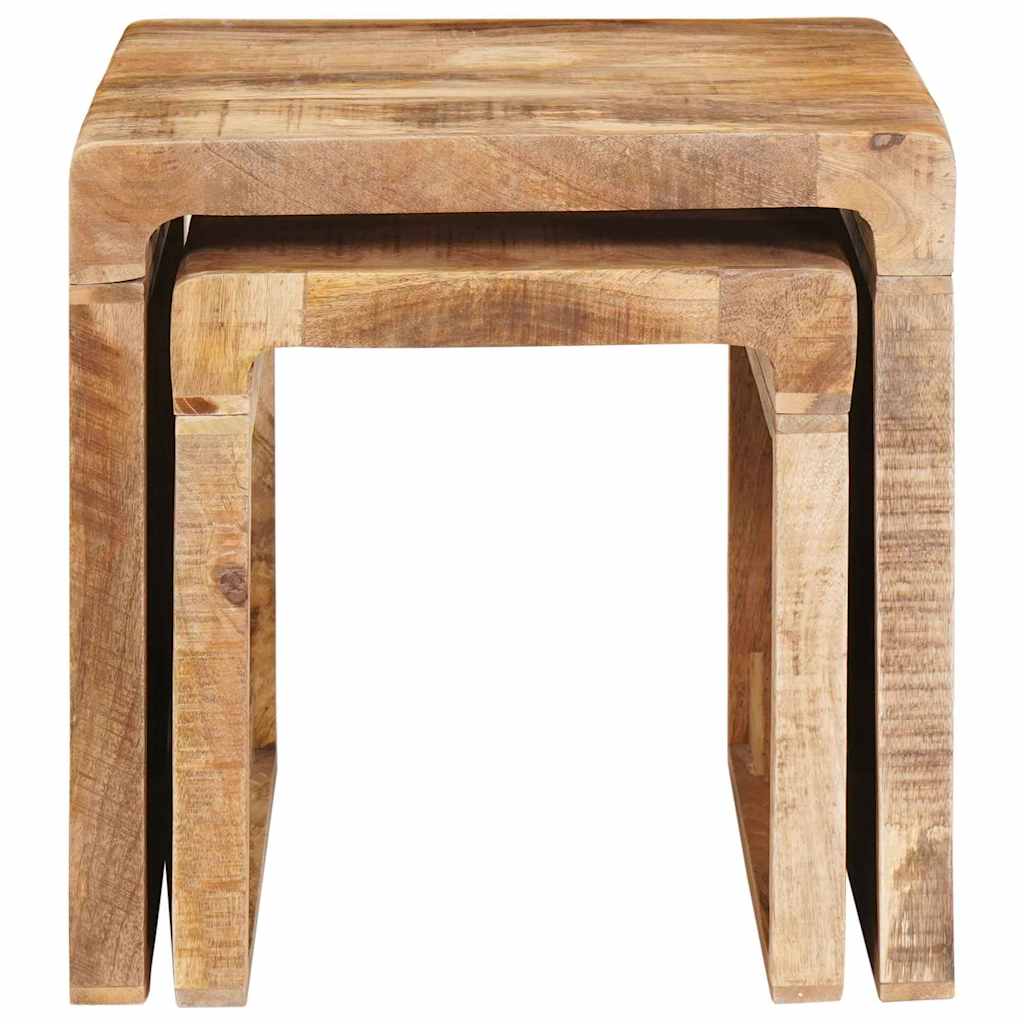 Tables gigognes 2 pcs Marron Bois de mangue massif - XIOS