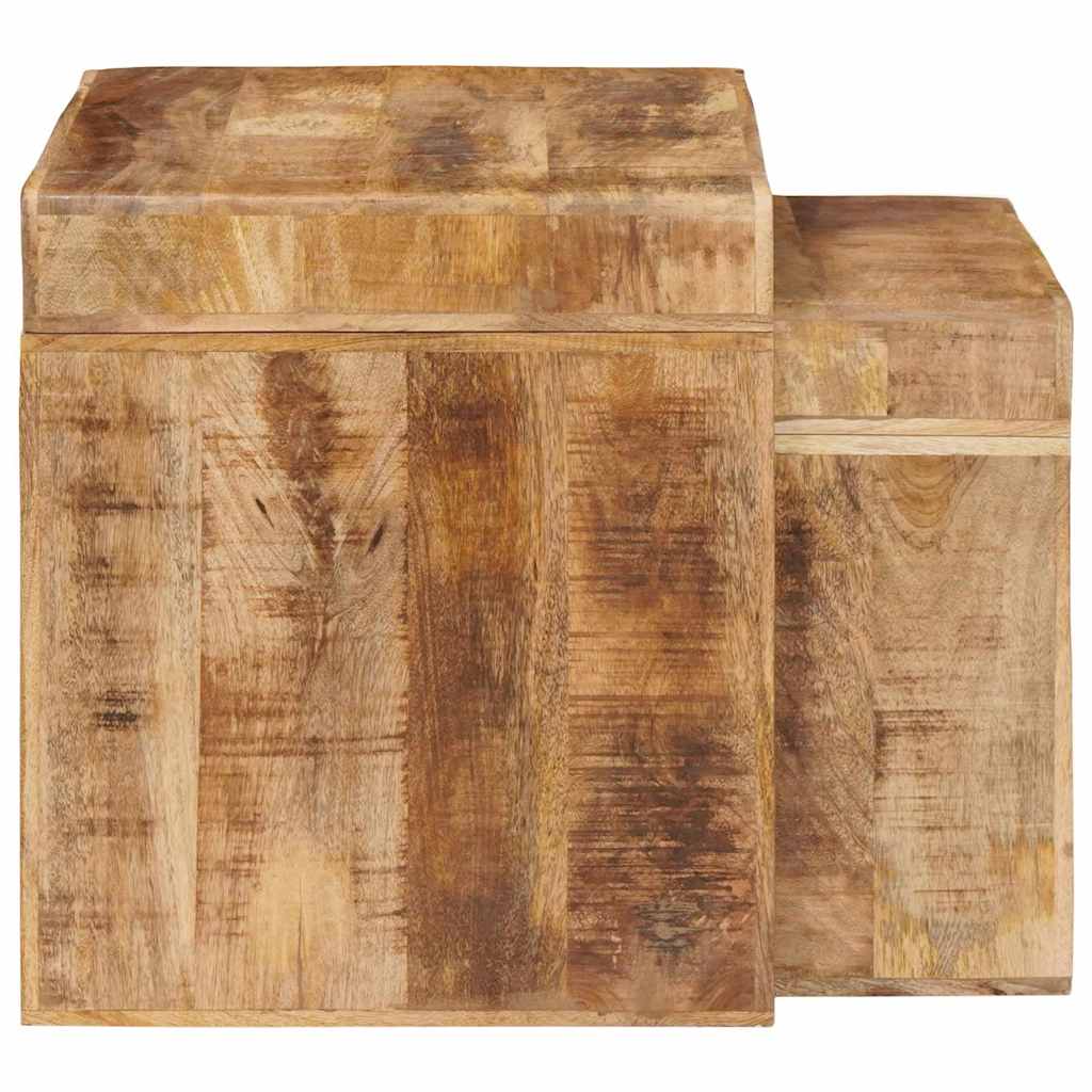 Tables gigognes 2 pcs Marron Bois de mangue massif - XIOS