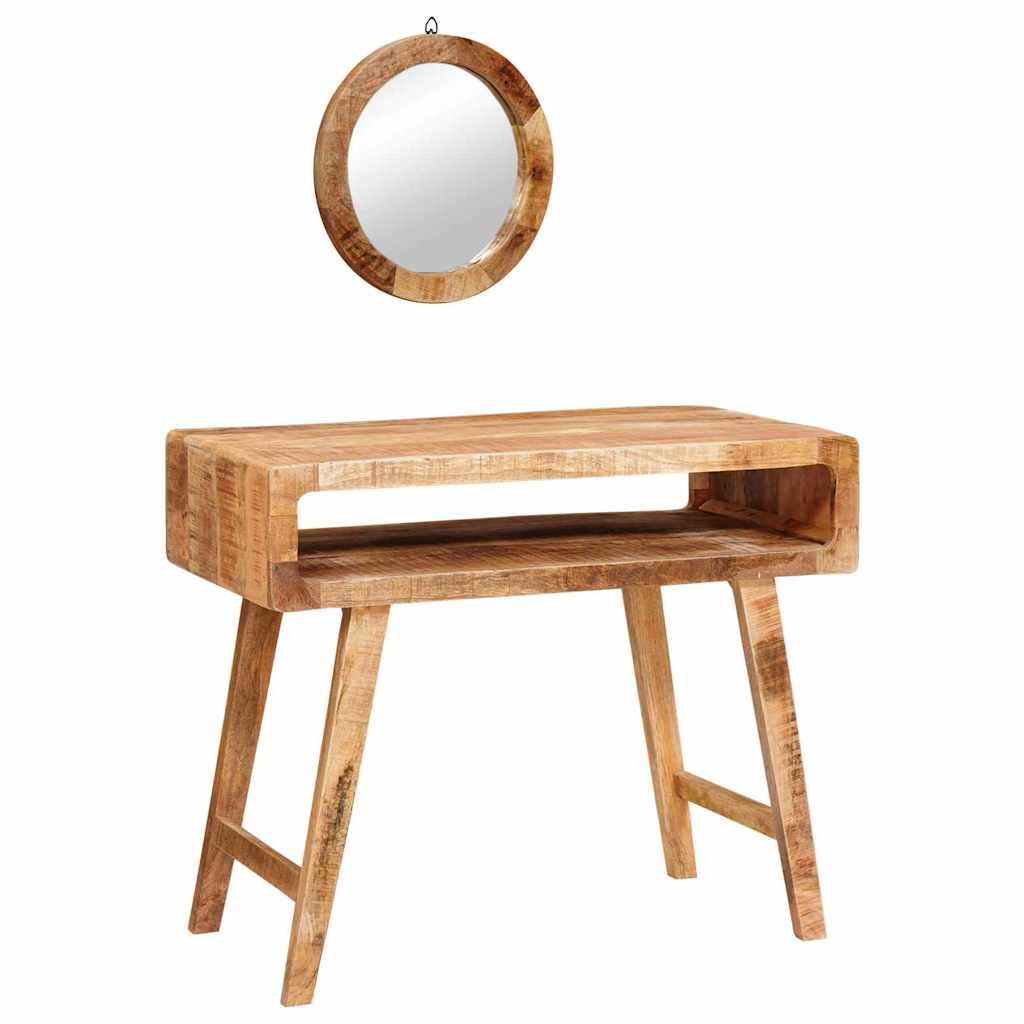 Table de Toilette avec étagère Marron bois de manguier massif - XIOS