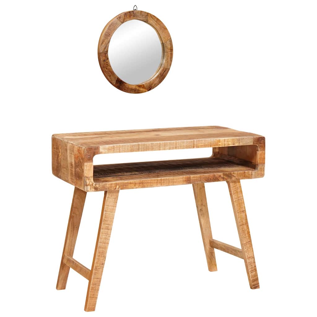 Table de Toilette avec étagère Marron bois de manguier massif - XIOS