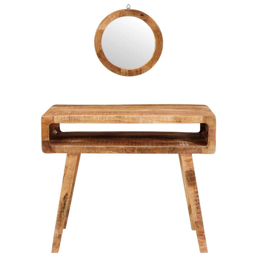 Table de Toilette avec étagère Marron bois de manguier massif - XIOS