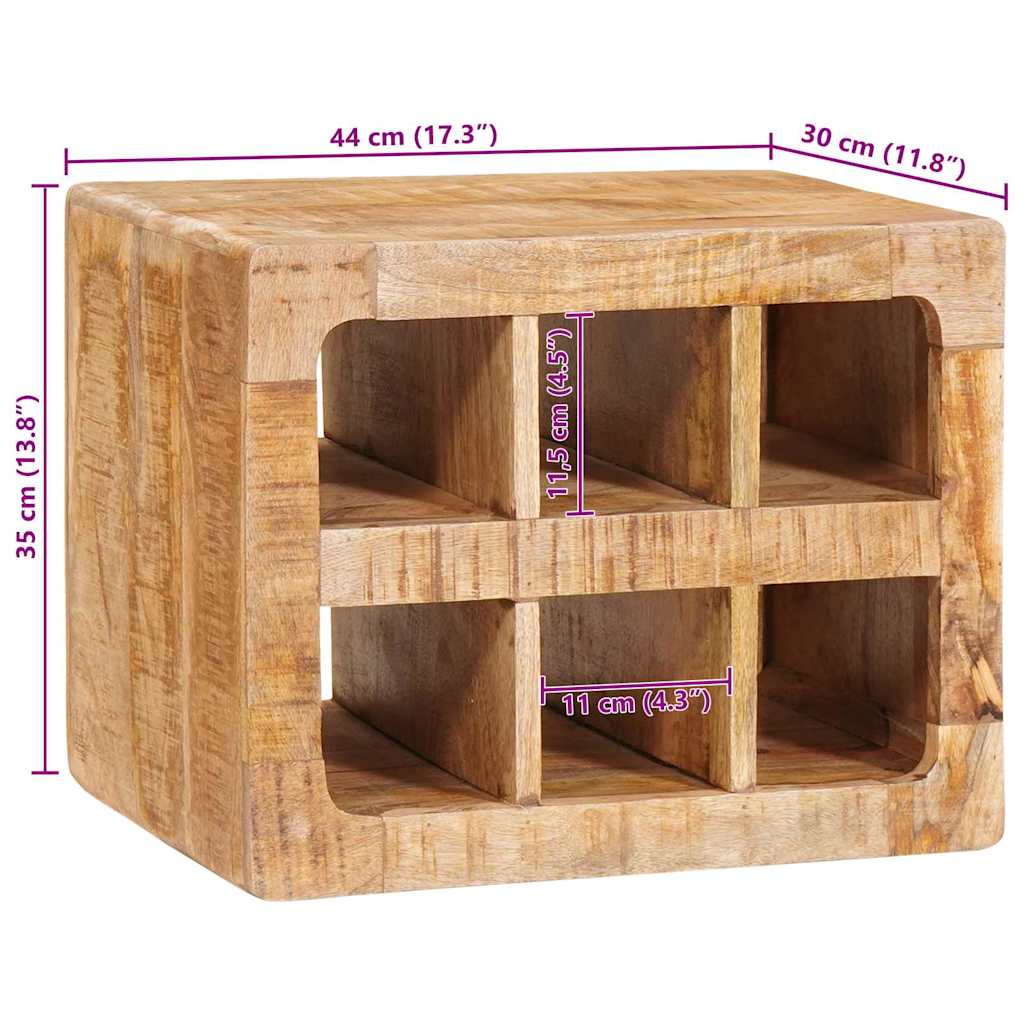 Étagère à vin Marron 44 x 30 x 35 cm bois de manguier massif - XIOS