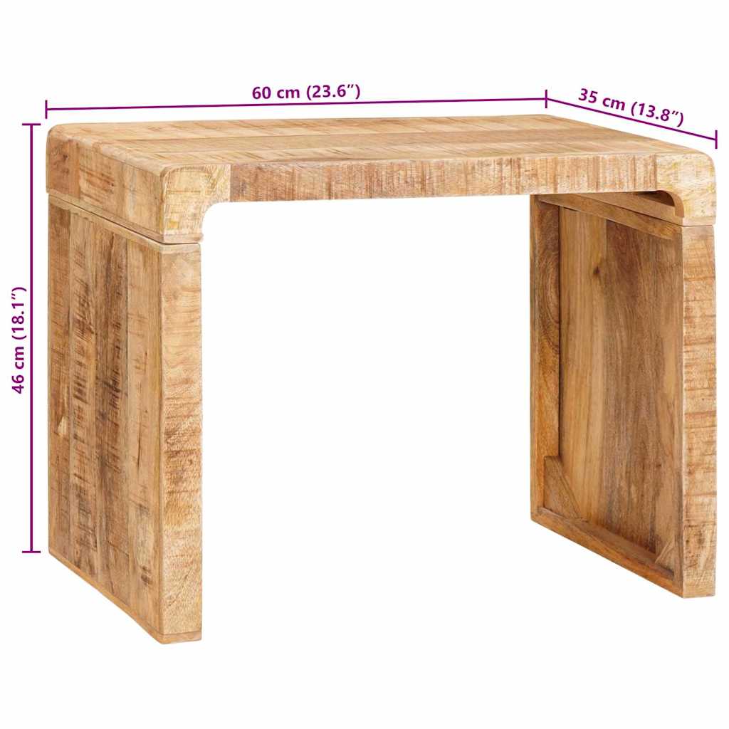 Table d'appoint Marron 60 x 35 x 45 cm bois de manguier massif - XIOS