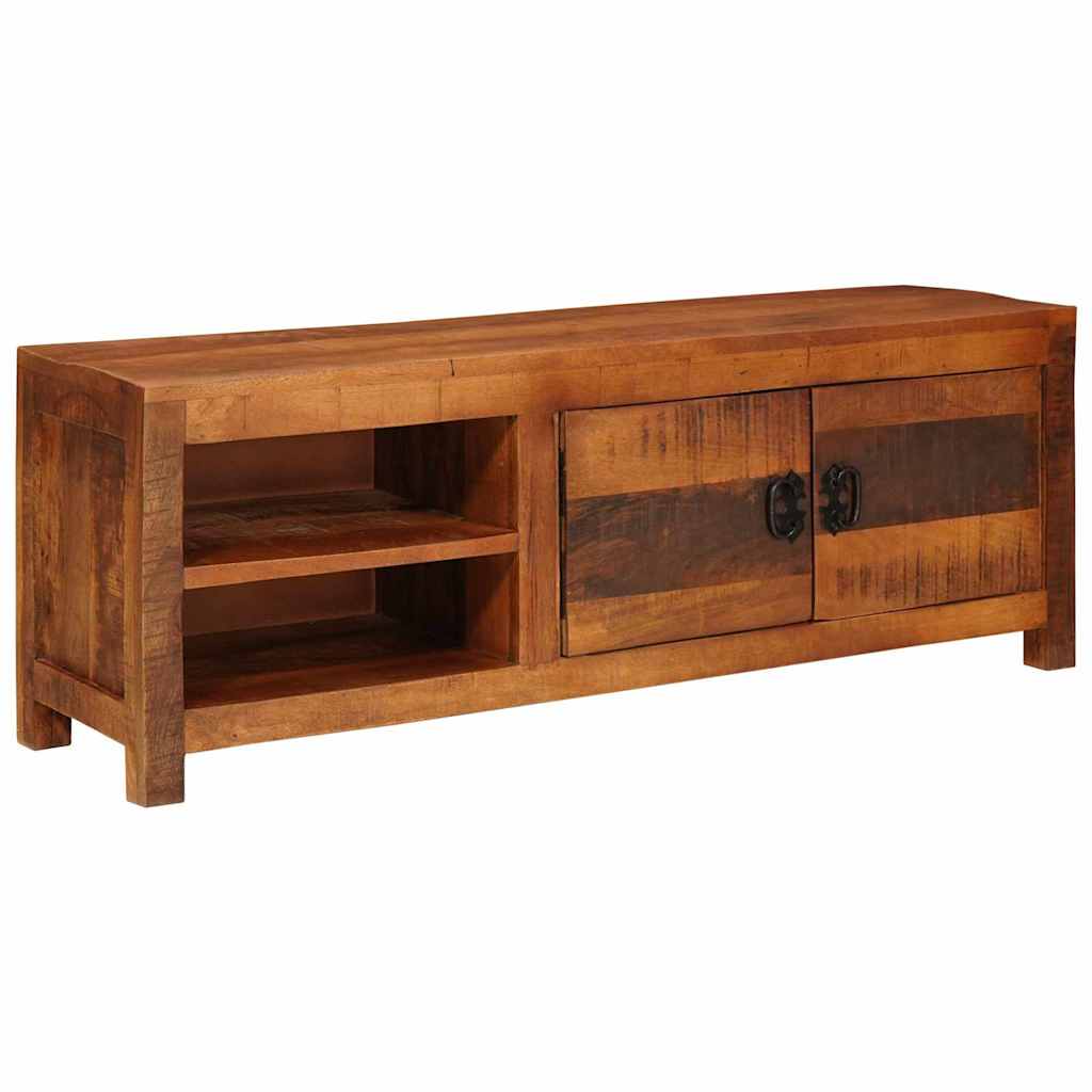 Meuble TV Marron 110 x 30 x 40 cm bois de manguier massif - XIOS