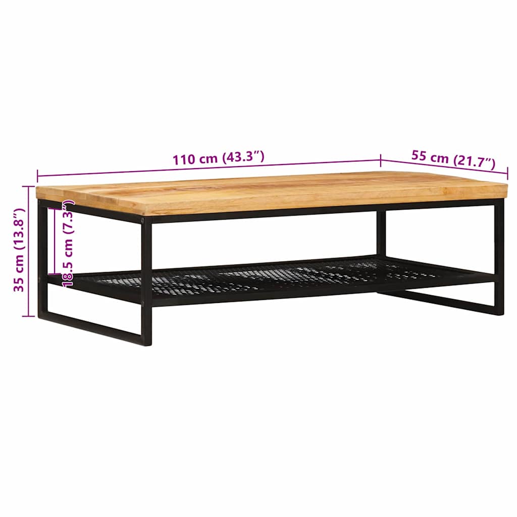 Table basse Marron et Noir Bois de mangue massif - XIOS