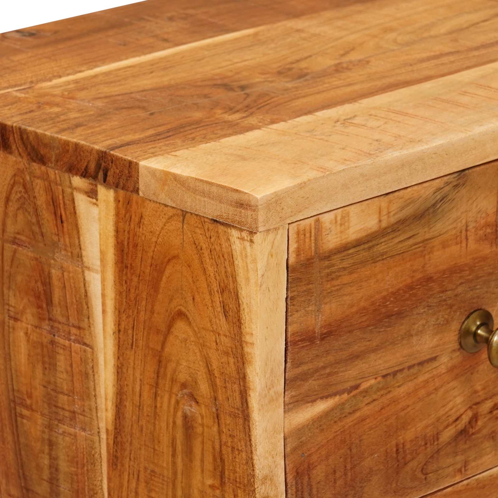 Commode avec porte Naturel 55 x 30 x 90 cm Bois d'Acacia Massif - XIOS