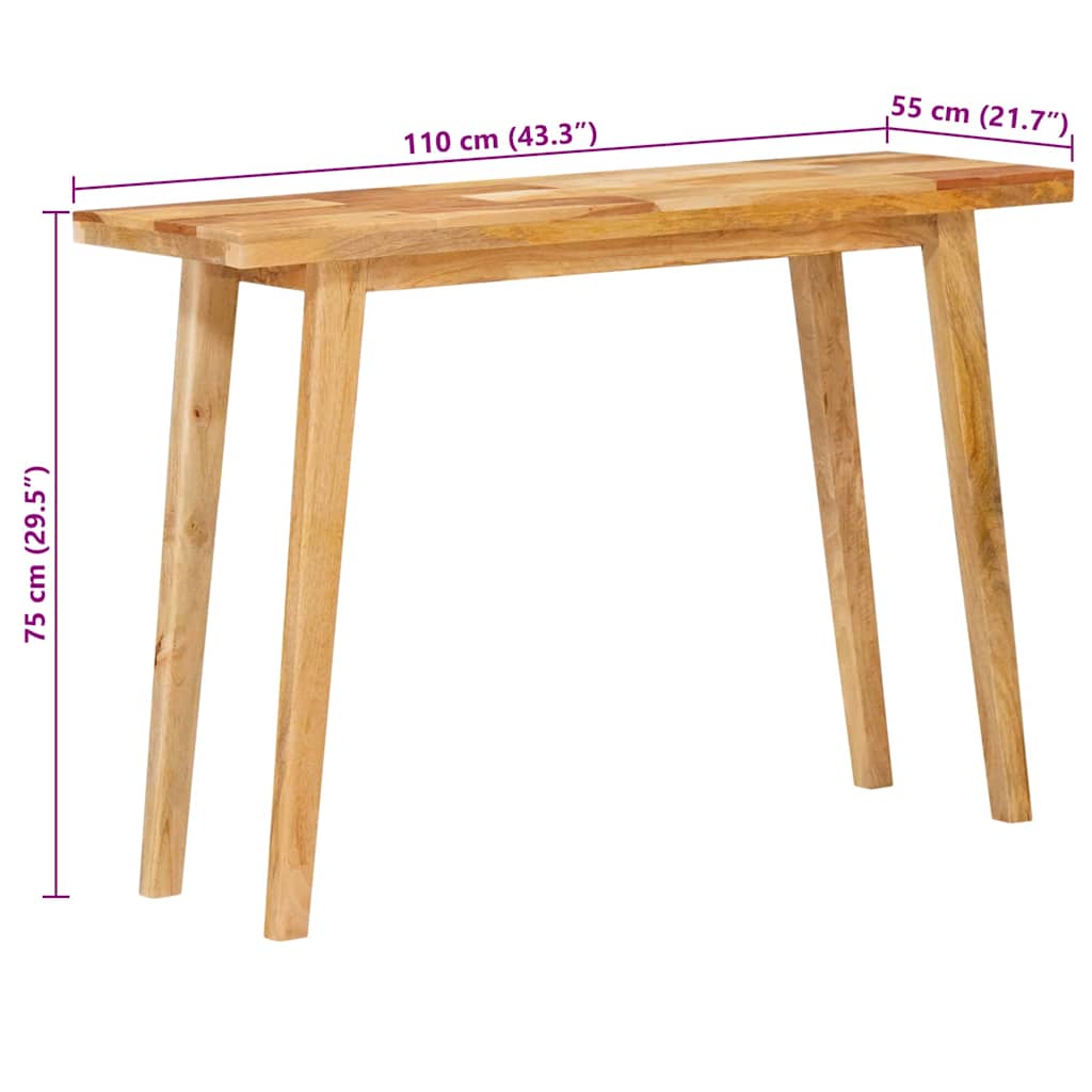 Table à dîner Naturel 100 x 35 x 75 cm Bois de mangue massif - XIOS