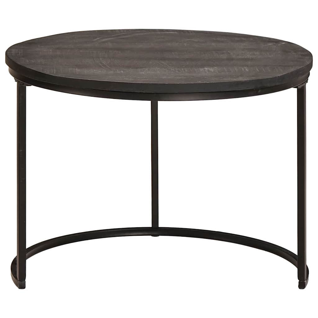 Tables basses gigognes 3 pcs Bois de mangue massif et acier - XIOS