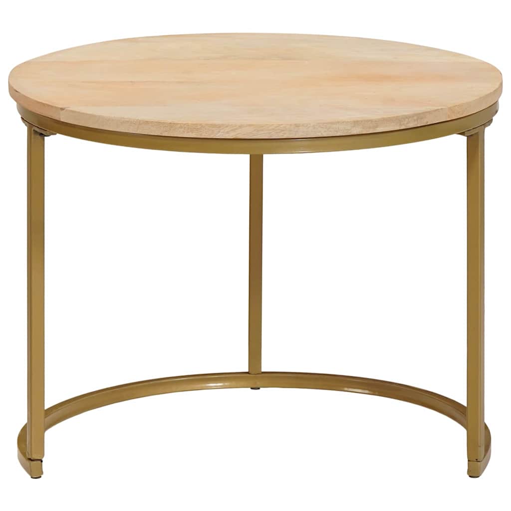 Tables basses gigognes 2 pcs Bois de mangue massif et acier - XIOS