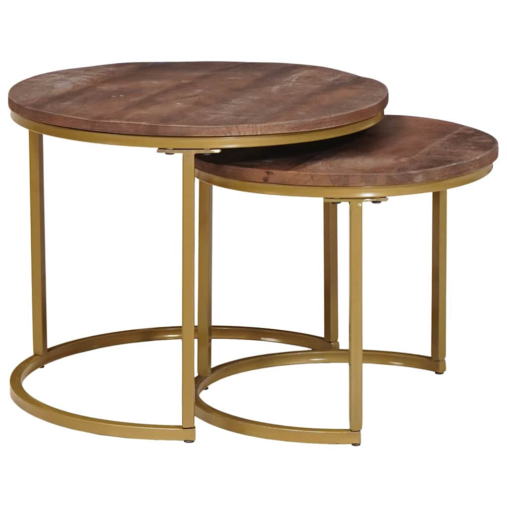 Tables basses gigognes 2 pc Marron foncé 50 x 50 x 40 cm - XIOS