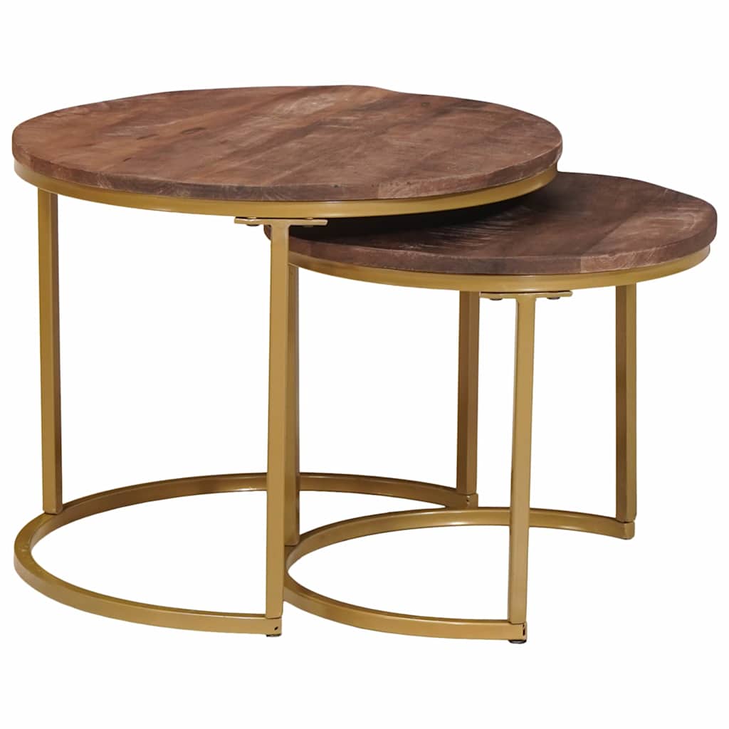 Tables basses gigognes 2 pc Marron foncé 50 x 50 x 40 cm - XIOS