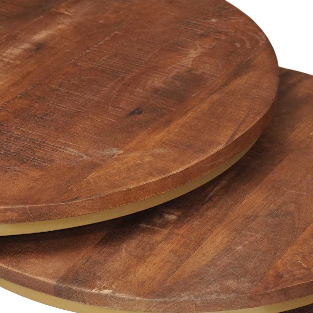Tables basses gigognes 2 pcs Bois de mangue massif et acier - XIOS