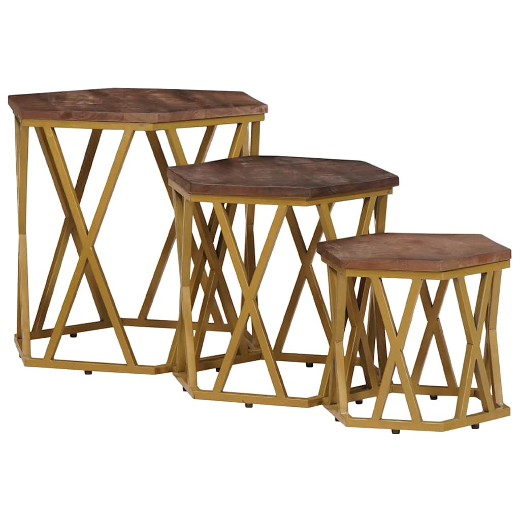 Tables basses Marron 55 x 55 x 50 cm Bois de mangue massif - XIOS