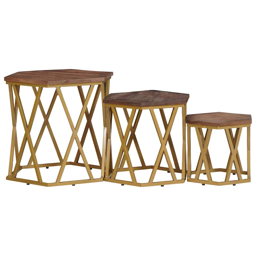 Tables basses Marron 55 x 55 x 50 cm Bois de mangue massif - XIOS