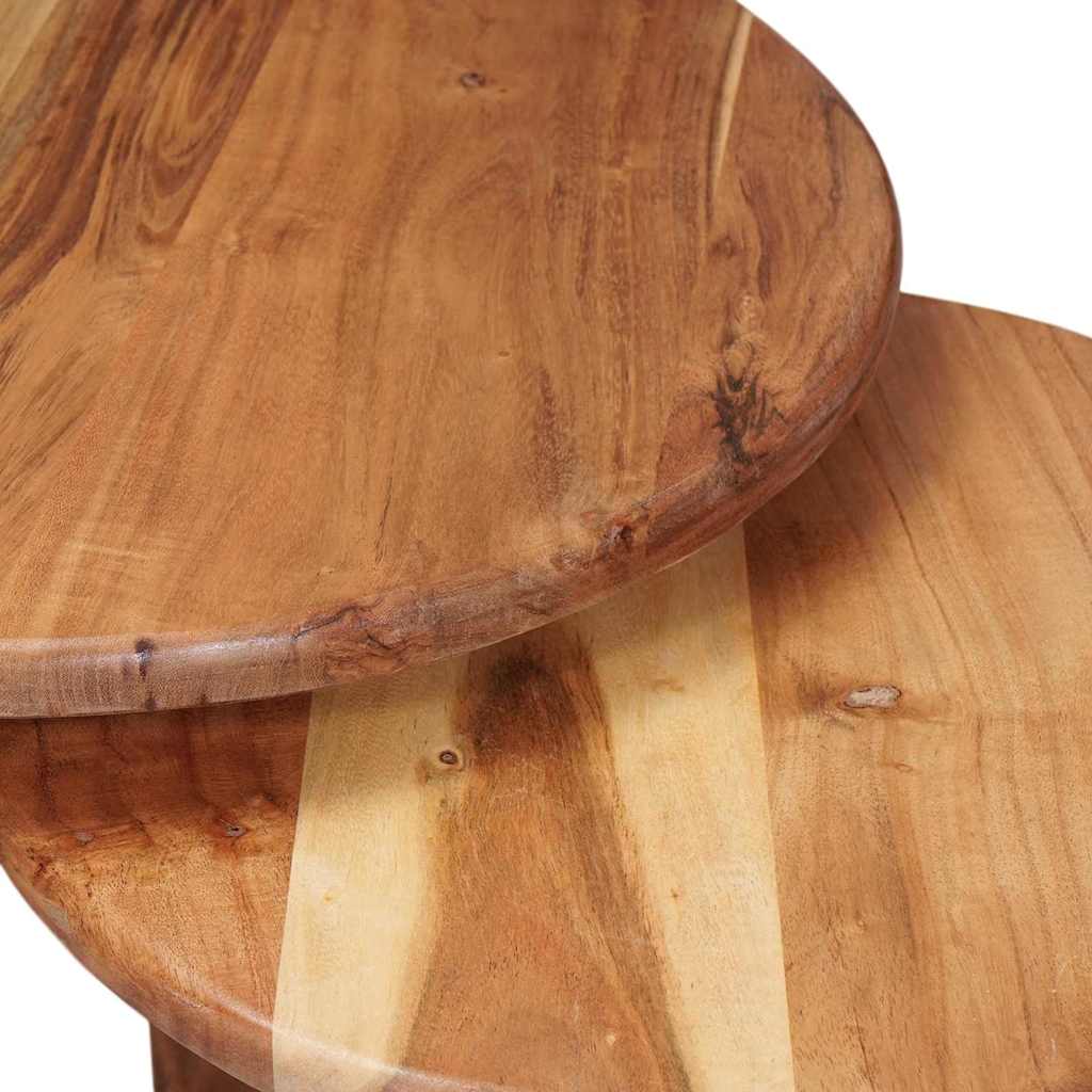 Tables basses gigognes 2 pcs Marron Bois d'Acacia Massif - XIOS