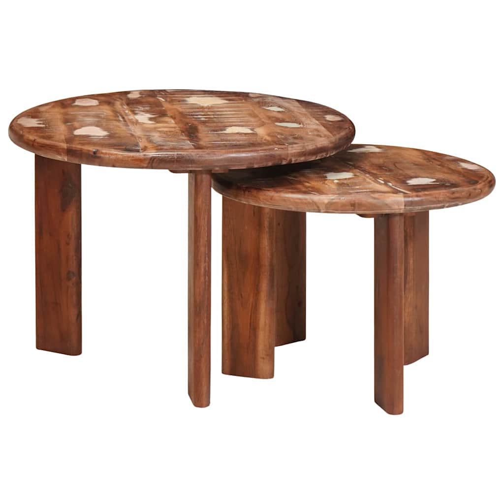 Tables basses gigognes 2 pcs Multicolore Bois massif recyclé - XIOS