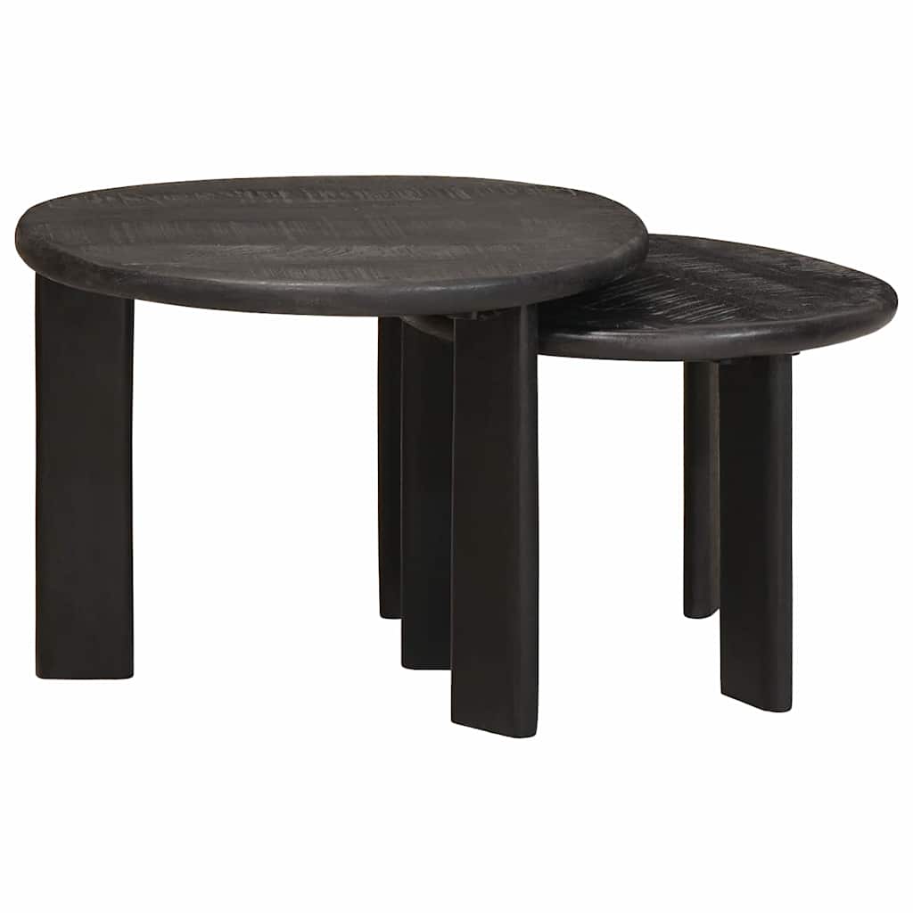 Tables basses gigognes 2 pcs Blanc Bois de mangue massif - XIOS