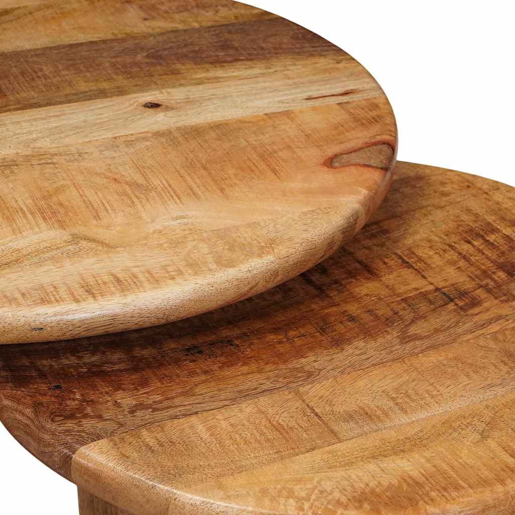 Tables basses gigognes 3 pcs Marron Bois de mangue massif - XIOS