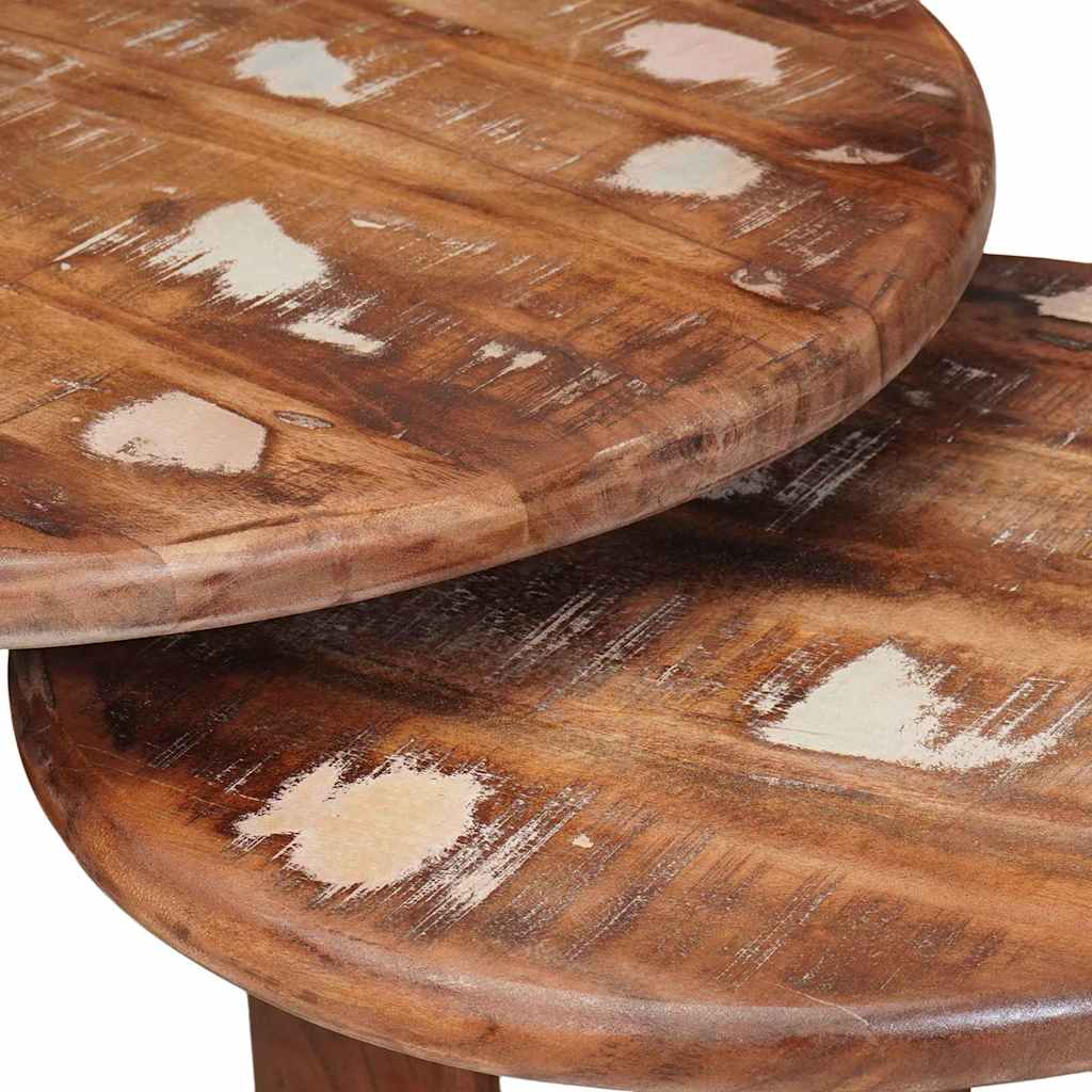 Tables basses gigognes 3 pcs Multicolore Bois massif recyclé - XIOS