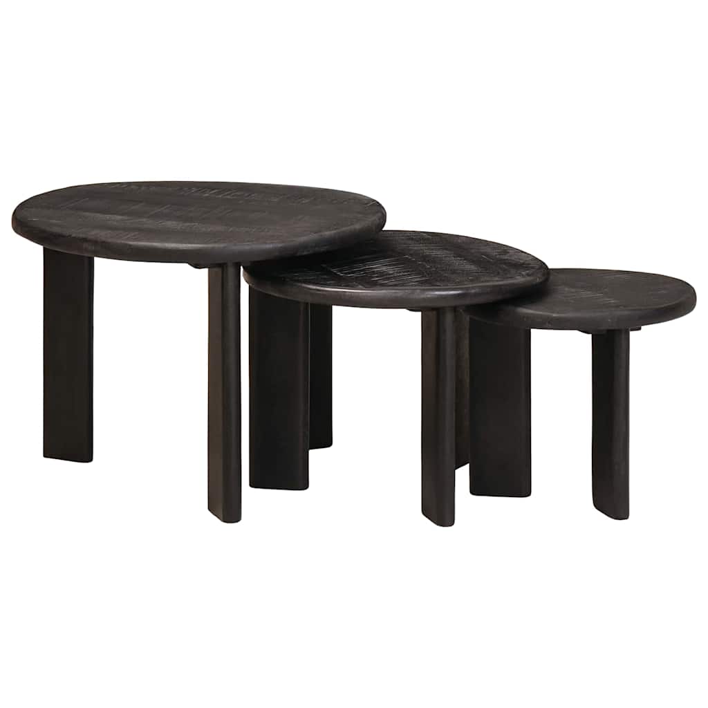 Tables basses gigognes 3 pcs Blanc Bois de mangue massif - XIOS