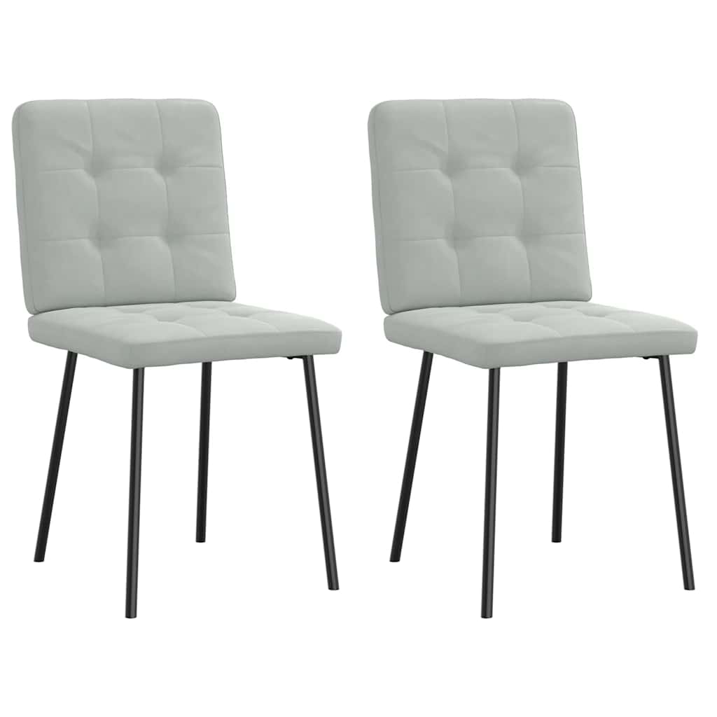 Chaises à manger lot de 2 Gris clair Velours - XIOS