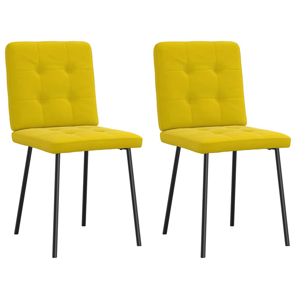 Chaises à manger lot de 2 Jaune Velours - XIOS