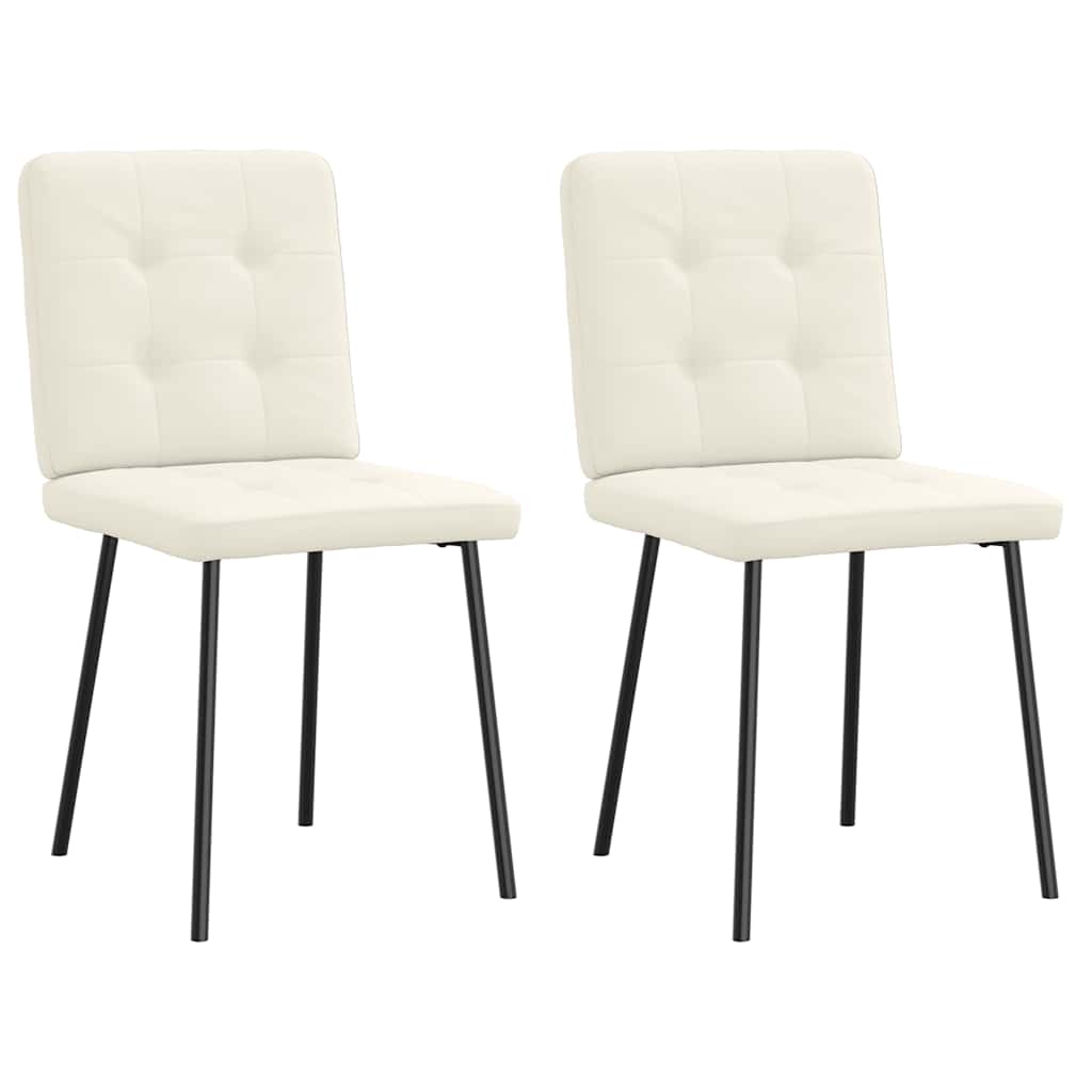 Chaises à manger lot de 2 Crème Velours - XIOS