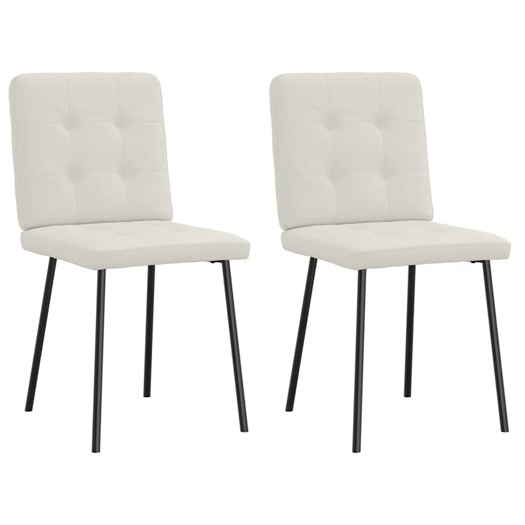 Chaises à manger lot de 2 Crème Velours - XIOS
