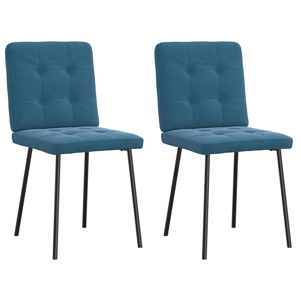Chaises à manger lot de 2 Bleu Velours - XIOS