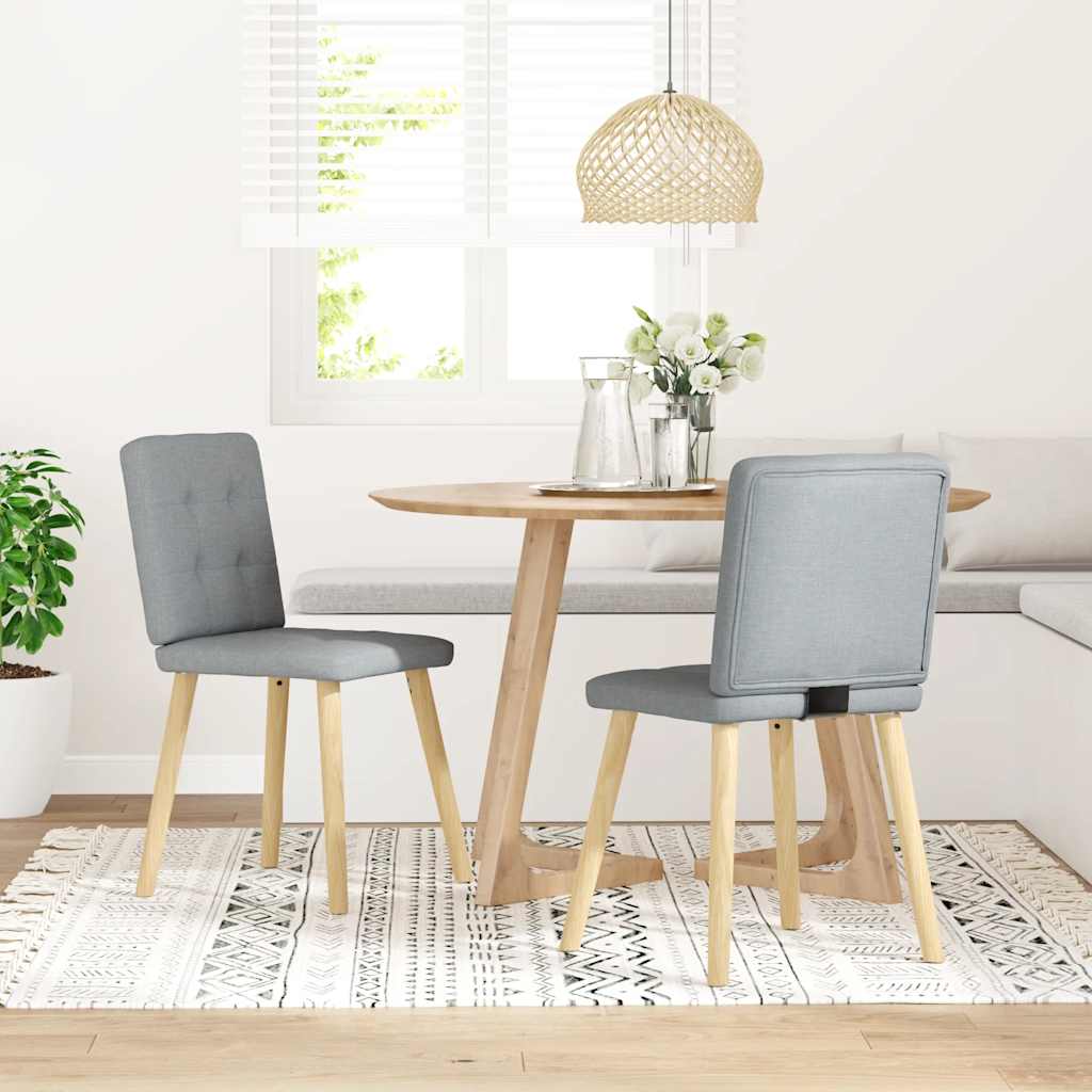 Chaises à manger lot de 2 gris clair tissu - XIOS