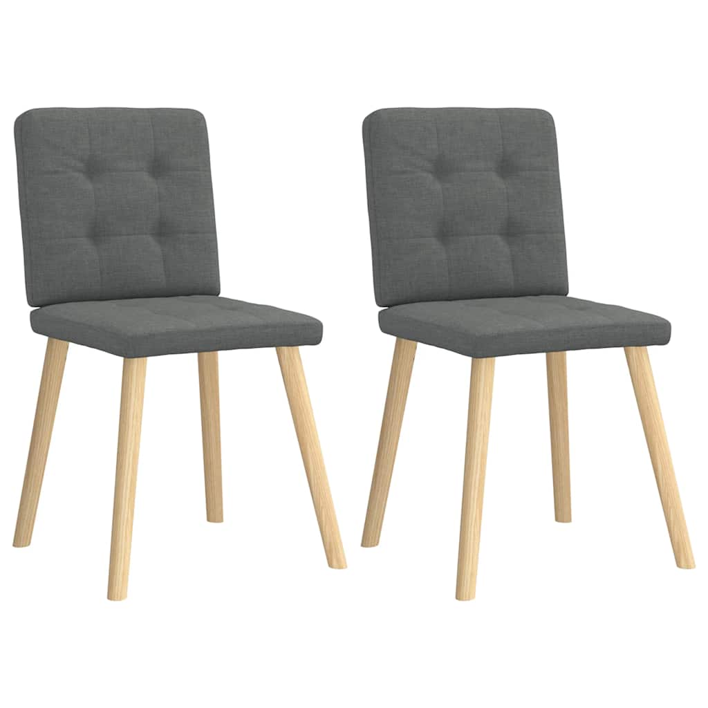 Chaises à manger lot de 2 gris foncé tissu - XIOS