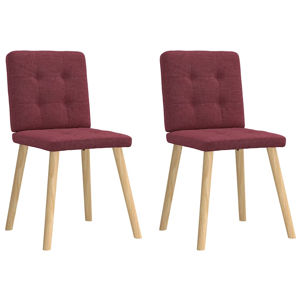 Chaises à manger lot de 2 rouge bordeaux tissu - XIOS