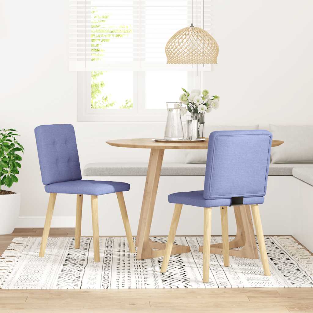 Chaises à manger lot de 2 bleu jean tissu - XIOS