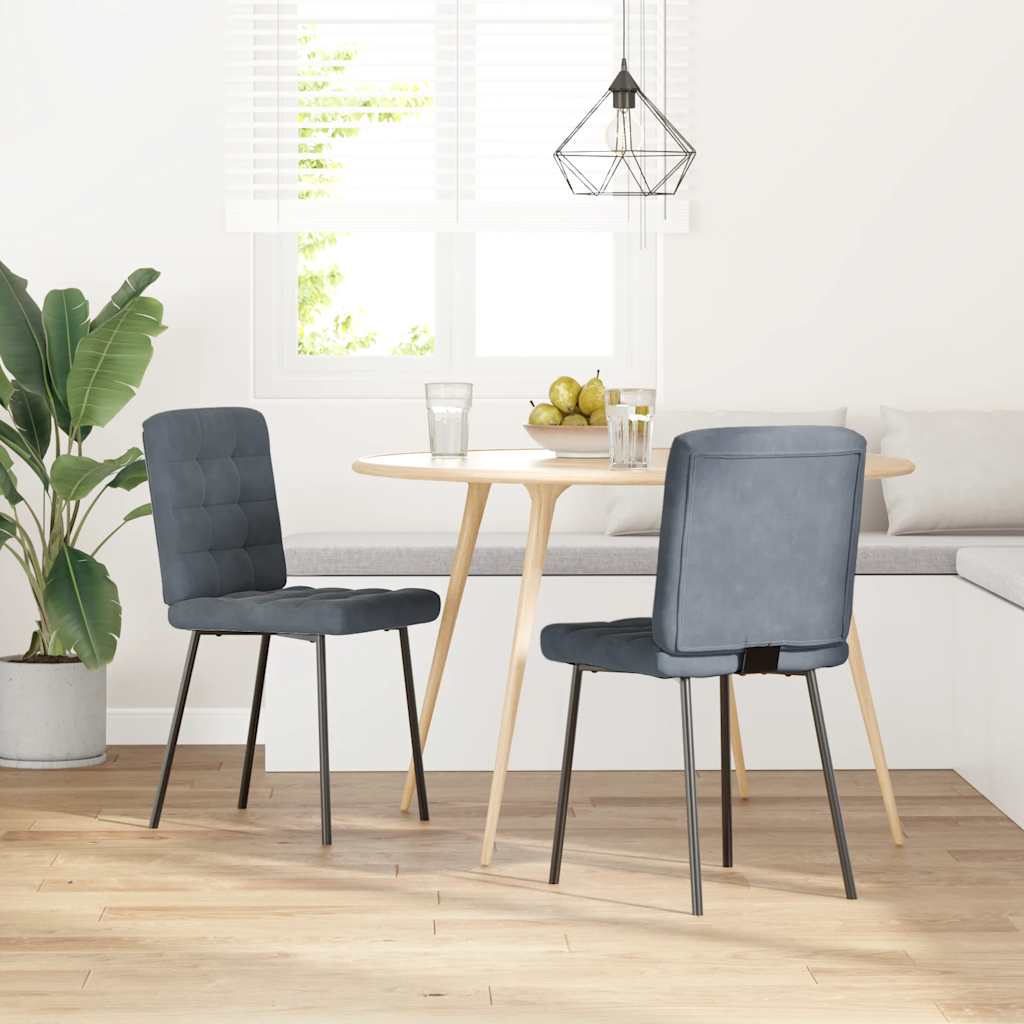 Chaises à manger lot de 2 Gris foncé Velours - XIOS