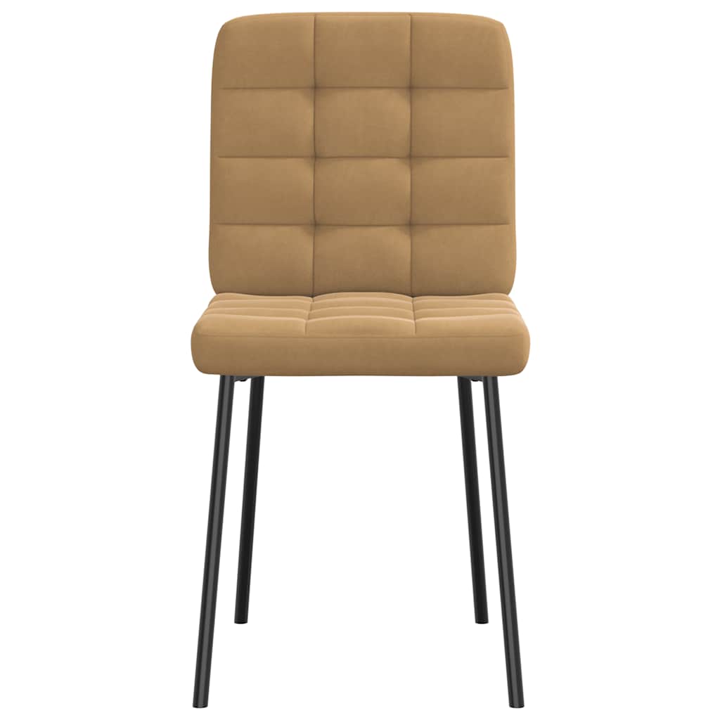 Chaises à manger lot de 2 Marron Velours - XIOS