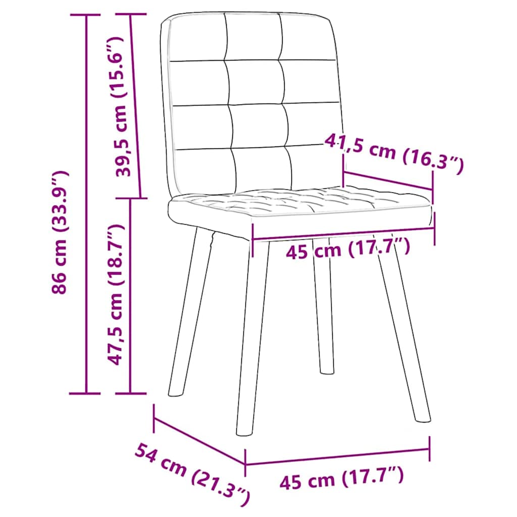 Chaises à manger lot de 2 gris foncé tissu - XIOS