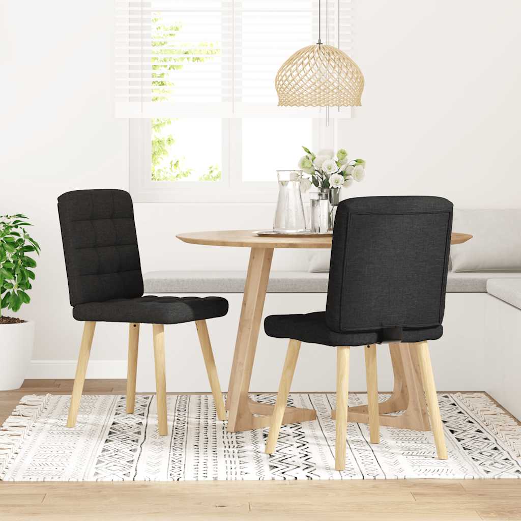 Chaises à manger lot de 2 noir tissu - XIOS