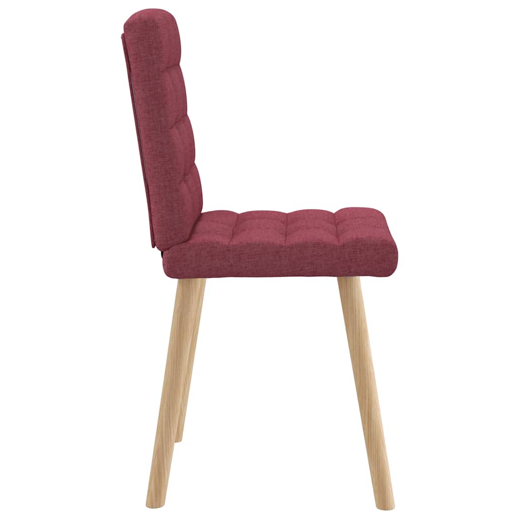 Chaises à manger lot de 2 rouge bordeaux tissu - XIOS