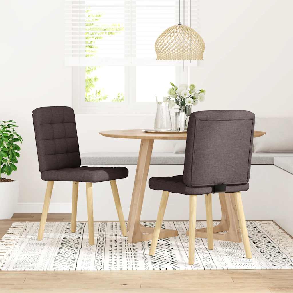 Chaises à manger lot de 2 marron foncé tissu - XIOS