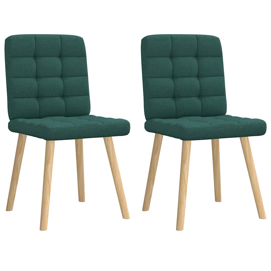 Chaises à manger lot de 2 vert foncé tissu - XIOS
