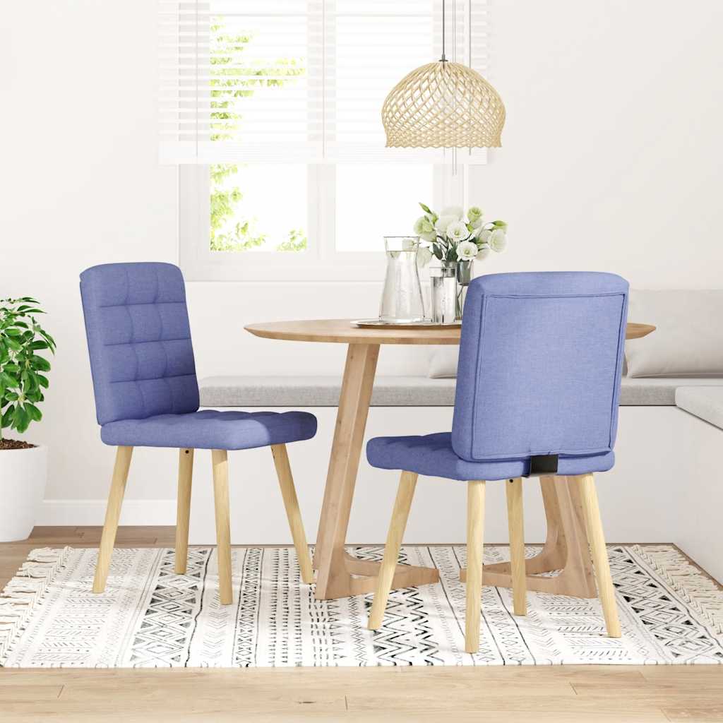 Chaises à manger lot de 2 bleu jean tissu - XIOS